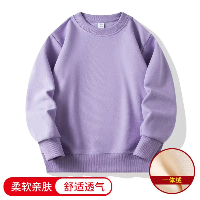 Blue One-Color Sweatshirt for Girls Boys Spring Autumn