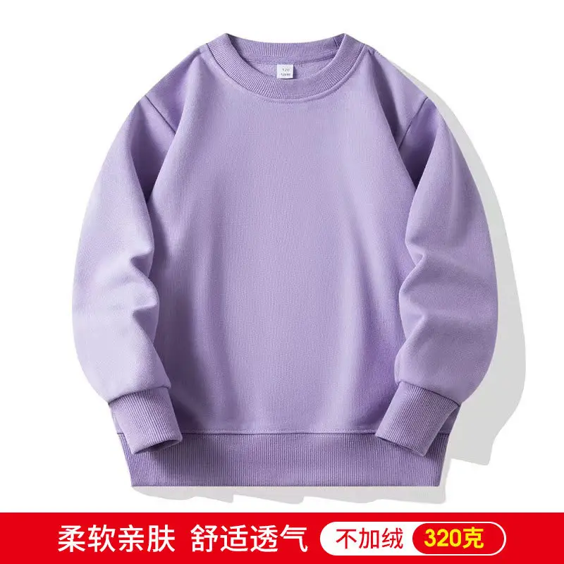 Blue One-Color Sweatshirt for Girls Boys Spring Autumn