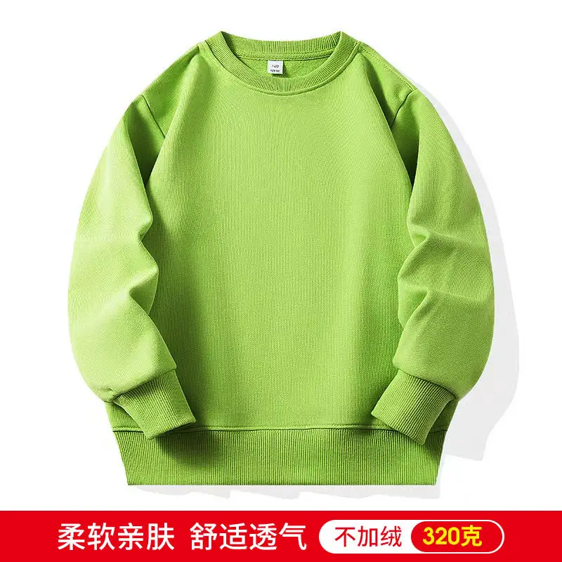 Blue One-Color Sweatshirt for Girls Boys Spring Autumn