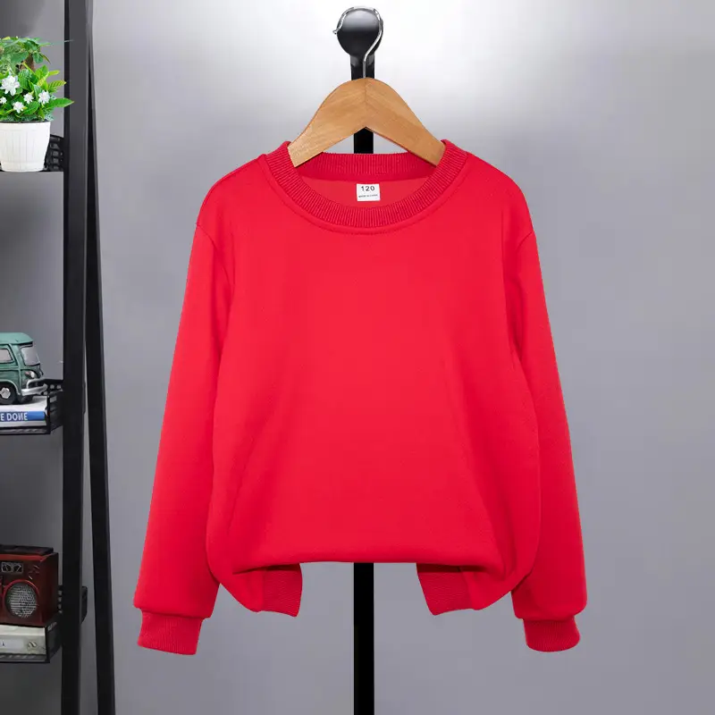 Blue One-Color Sweatshirt for Girls Boys Spring Autumn