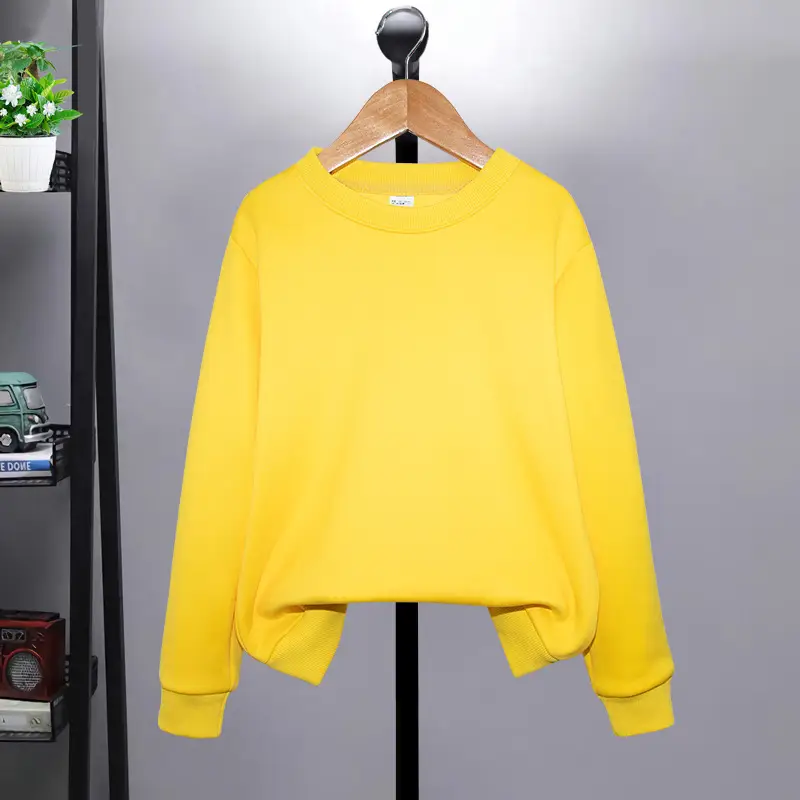 Blue One-Color Sweatshirt for Girls Boys Spring Autumn