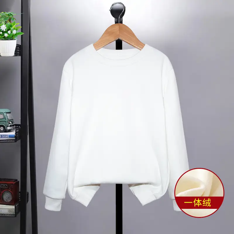Blue One-Color Sweatshirt for Girls Boys Spring Autumn