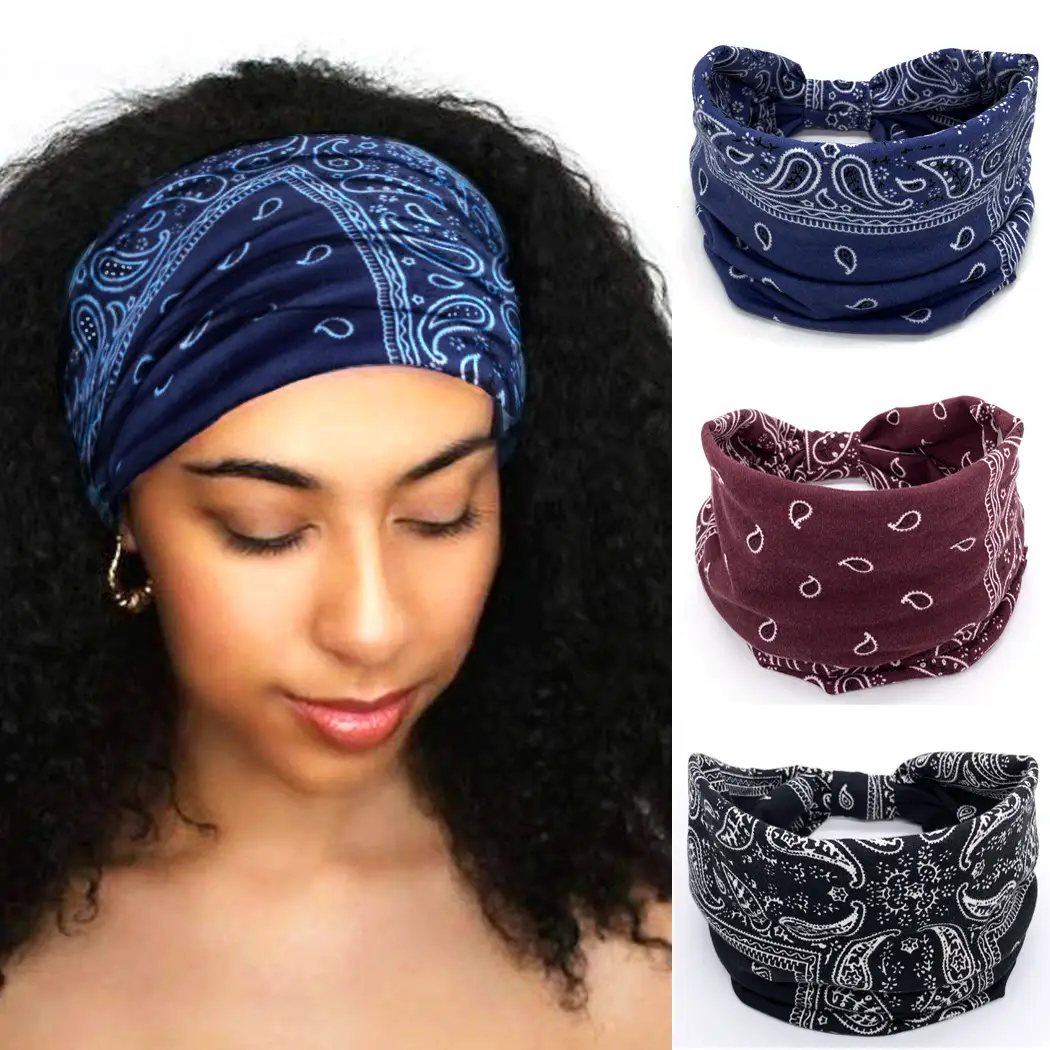 Women's Green Bandana Hair Band Stretch Cotton Wholesale - Image 11