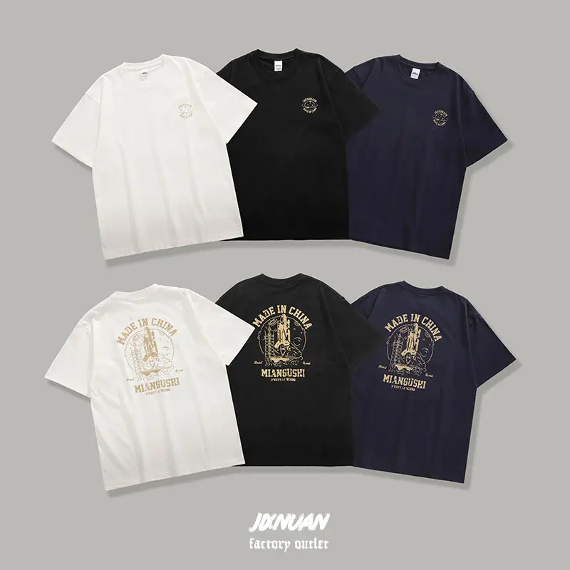2021 Men Cotton T-Shirt Set White Black Navy - Image 4
