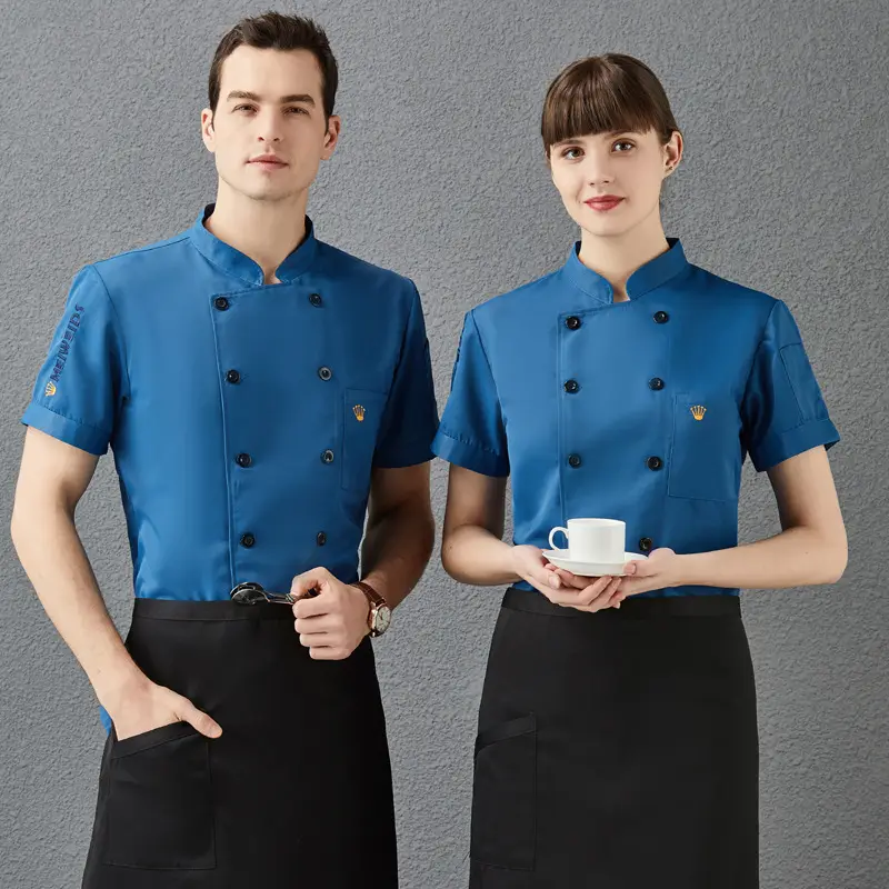 Men Black Short Sleeve Work Shirt with Logo