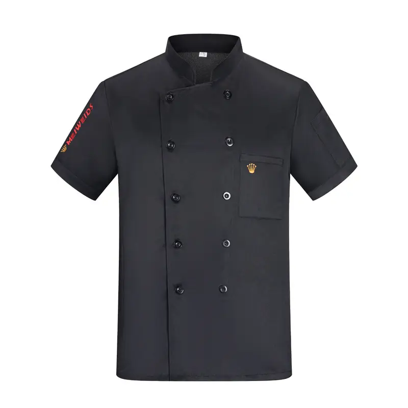 Men Black Short Sleeve Work Shirt with Logo