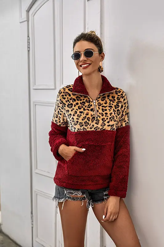 2024 Women's Leopard Print Warm Hoodie Sweatshirt Set — feature 10