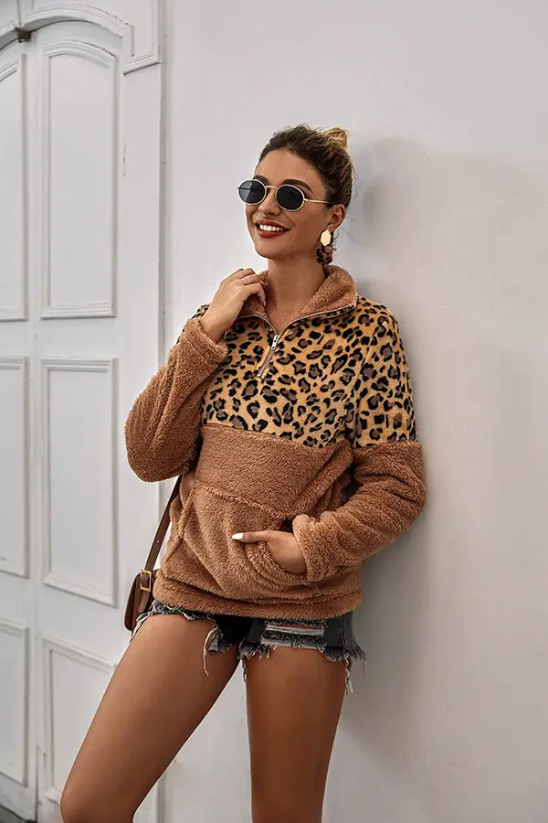 2024 Women's Leopard Print Warm Hoodie Sweatshirt Set — feature 13