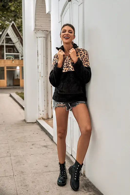 2024 Women's Leopard Print Warm Hoodie Sweatshirt Set — feature 16