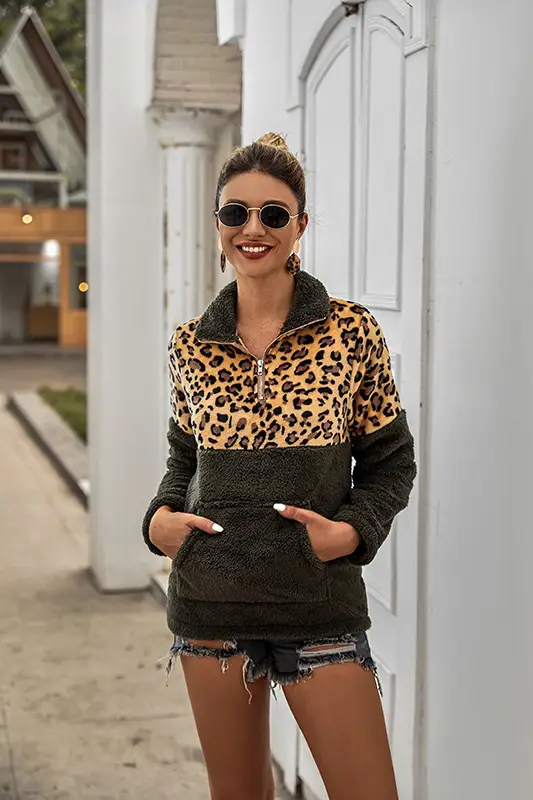 2024 Women's Leopard Print Warm Hoodie Sweatshirt Set — feature 17