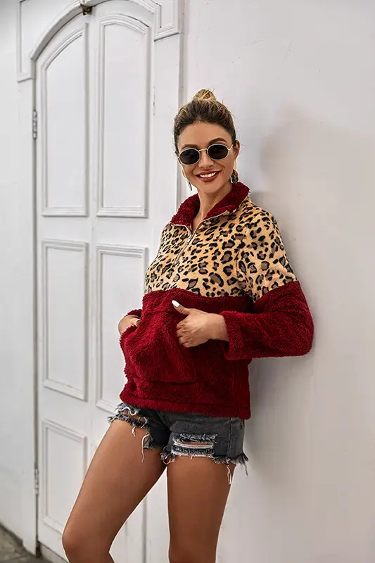 2024 Women's Leopard Print Warm Hoodie Sweatshirt Set — feature 18