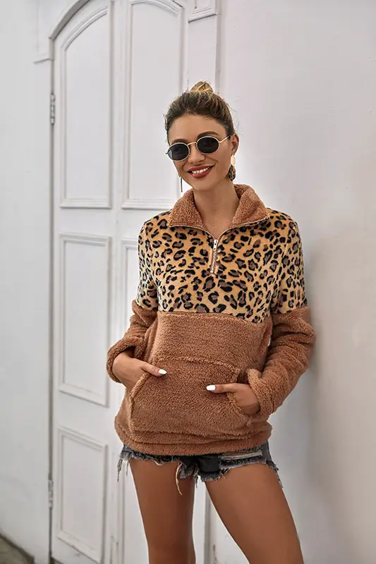 2024 Women's Leopard Print Warm Hoodie Sweatshirt Set — feature 20