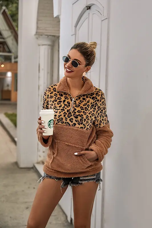 2024 Women's Leopard Print Warm Hoodie Sweatshirt Set — feature 21