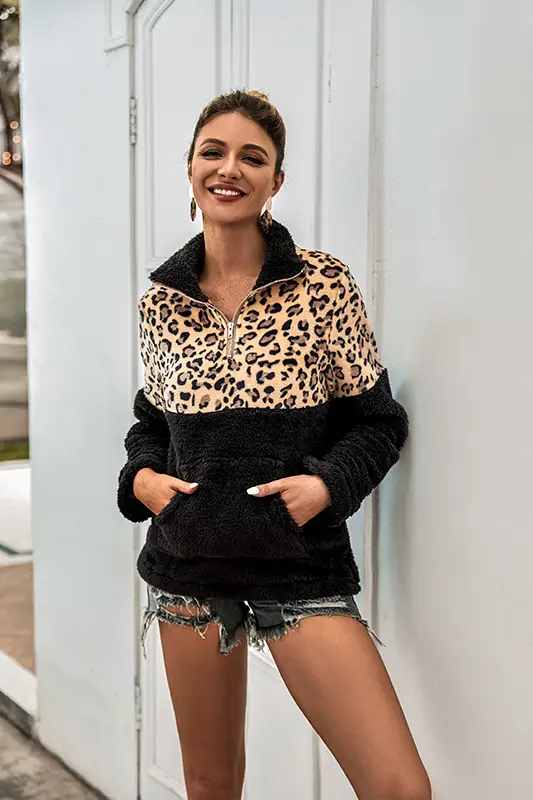 2024 Women's Leopard Print Warm Hoodie Sweatshirt Set — feature 23