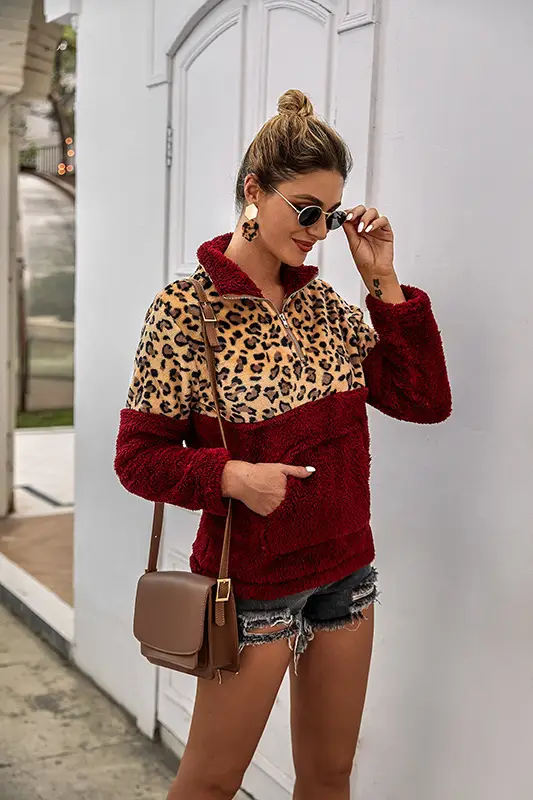 2024 Women's Leopard Print Warm Hoodie Sweatshirt Set — feature 26