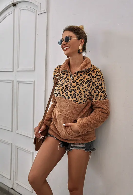 2024 Women's Leopard Print Warm Hoodie Sweatshirt Set — feature 28