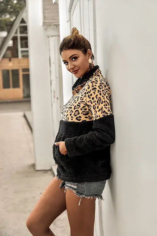 2024 Women's Leopard Print Warm Hoodie Sweatshirt Set — feature 4