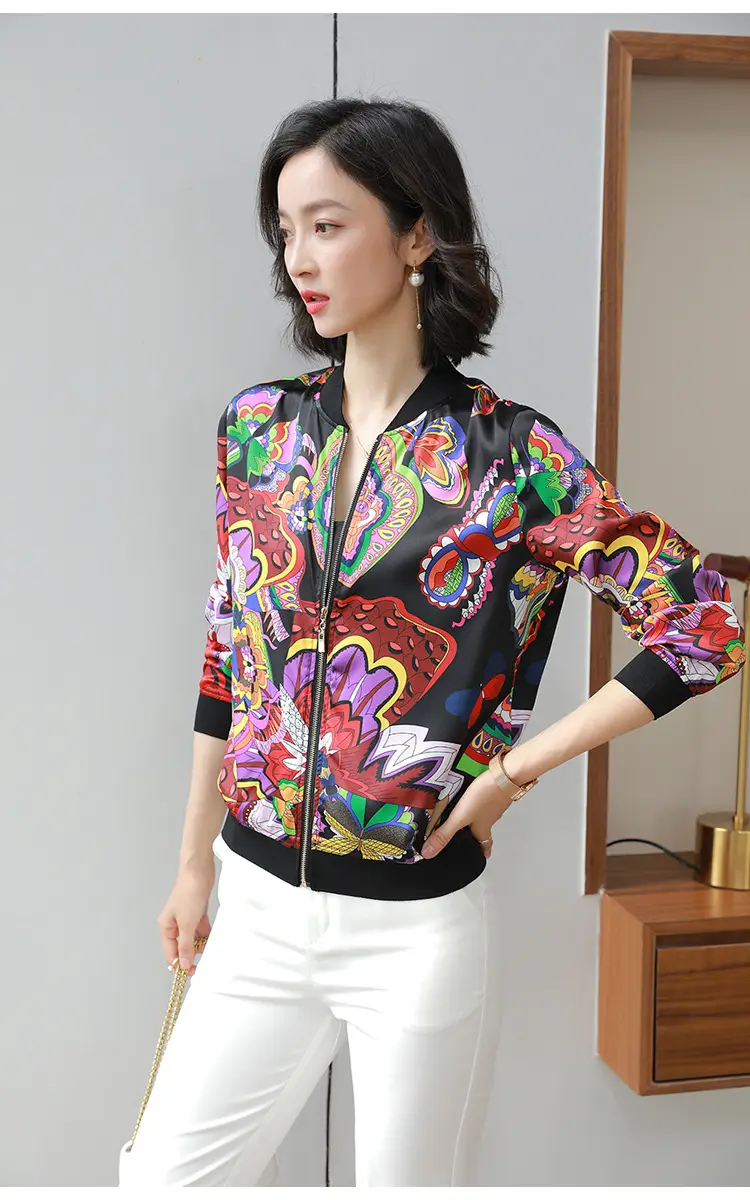 Green Chiffon Bomber Jacket Women 2025 Korean Style — feature 13