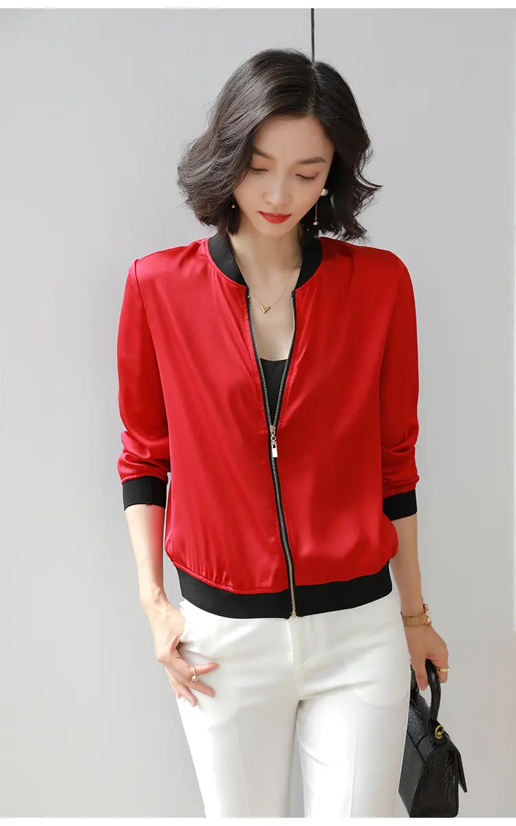 Green Chiffon Bomber Jacket Women 2025 Korean Style — feature 6