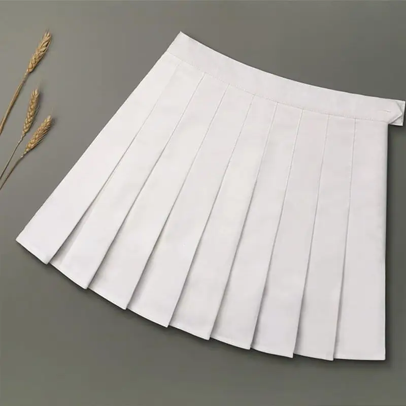 Women Plaid Zipper Skirt Grey Spring Summer - Image 2