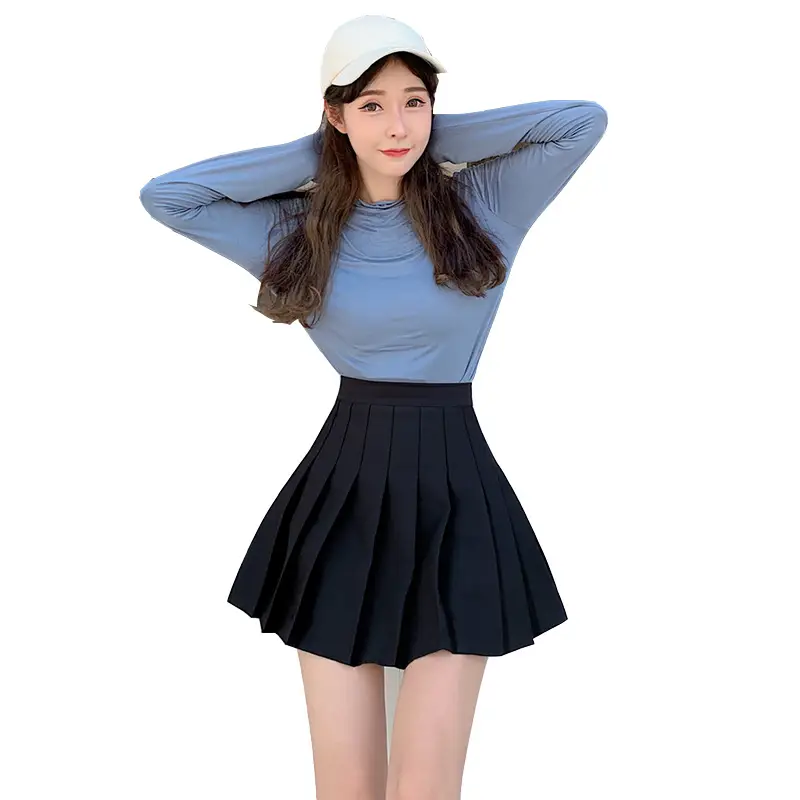 Women Plaid Zipper Skirt Grey Spring Summer - Image 20
