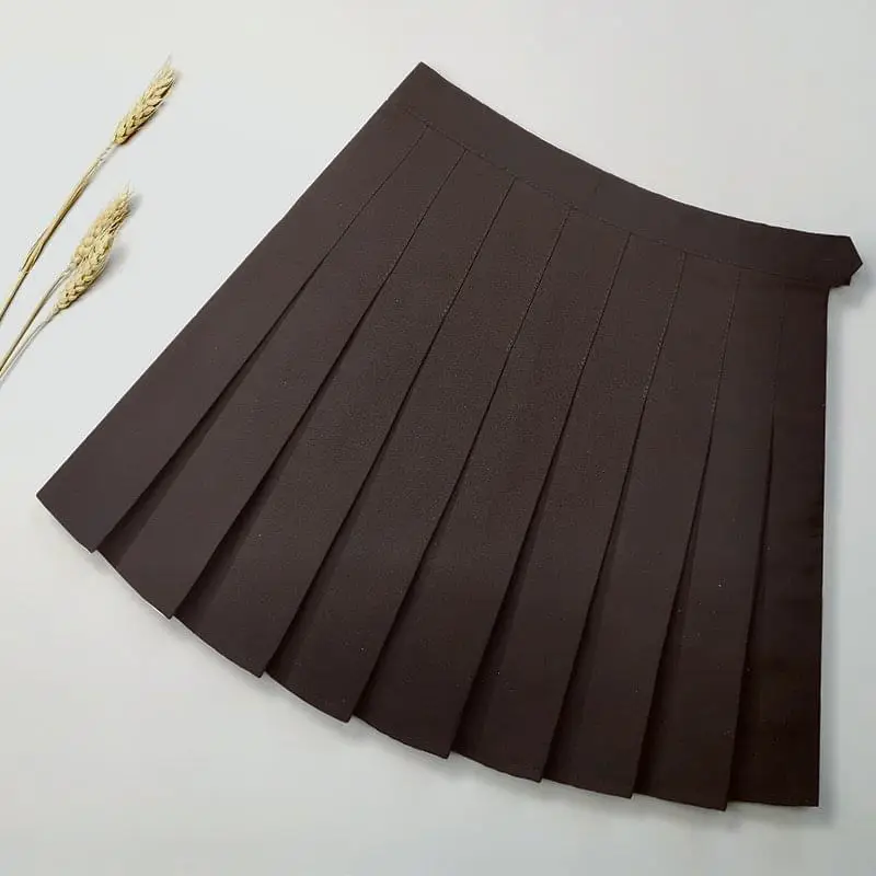Women Plaid Zipper Skirt Grey Spring Summer - Image 6