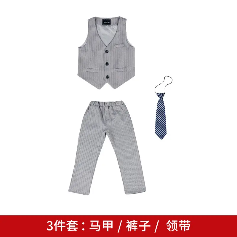 Grey vest 3-piece set