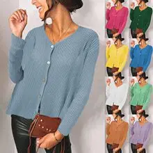 V-Neck Leopard Print Knit Pullover Top Blue White — feature 49