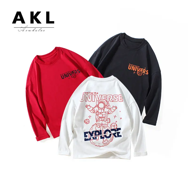 Kids Printed Long Sleeve T-Shirt Black Medium Large - Image 3