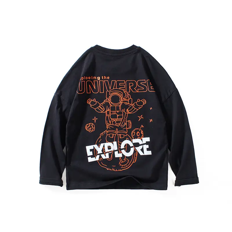 Kids Printed Long Sleeve T-Shirt Black Medium Large - Image 7