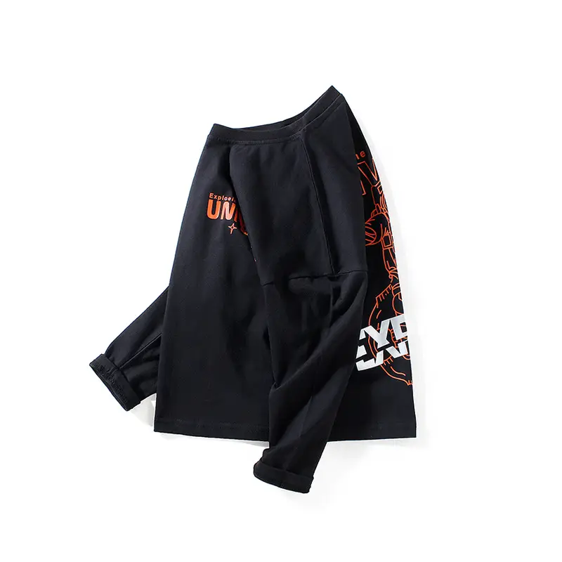 Kids Printed Long Sleeve T-Shirt Black Medium Large - Image 2