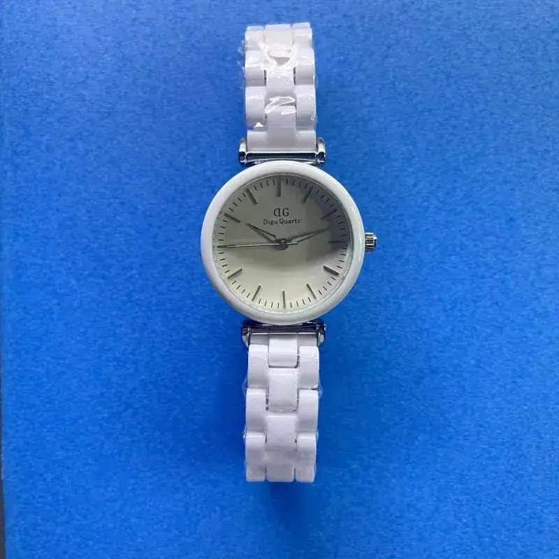 Classic Women's Watch Silver Ceramic White Waterproof