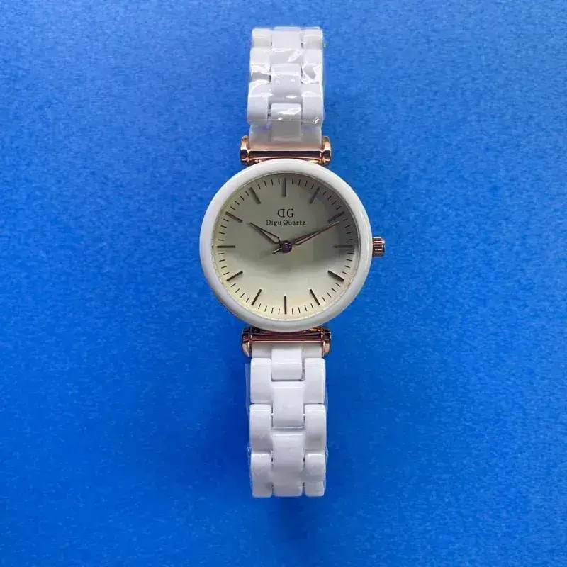 Classic Women's Watch Silver Ceramic White Waterproof