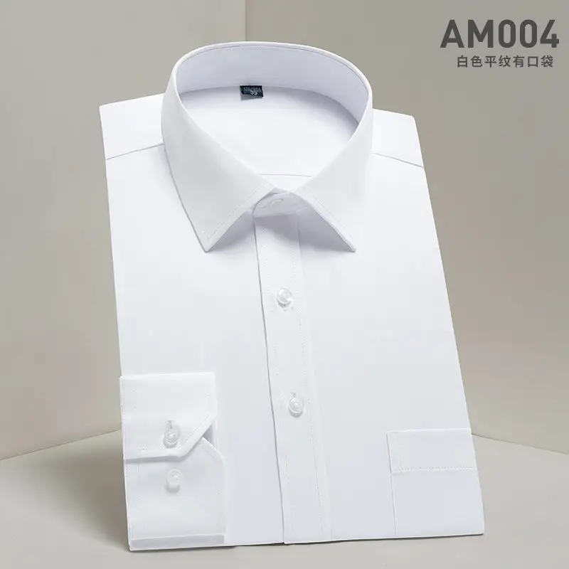 Plus-Size Men's Light Blue Business Shirt AM006 - Image 18