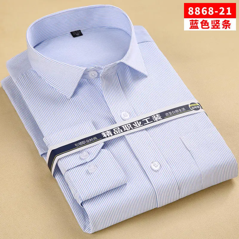 Plus-Size Men's Light Blue Business Shirt AM006 - Image 7