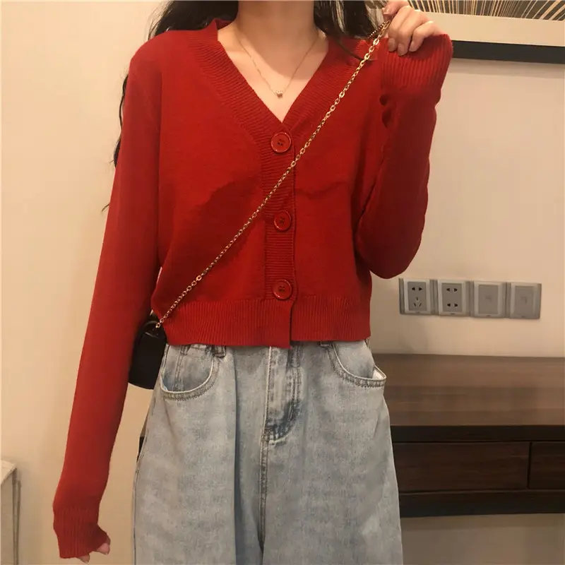 Long-sleeved V-neck sweater for women spring autumn - Image 4
