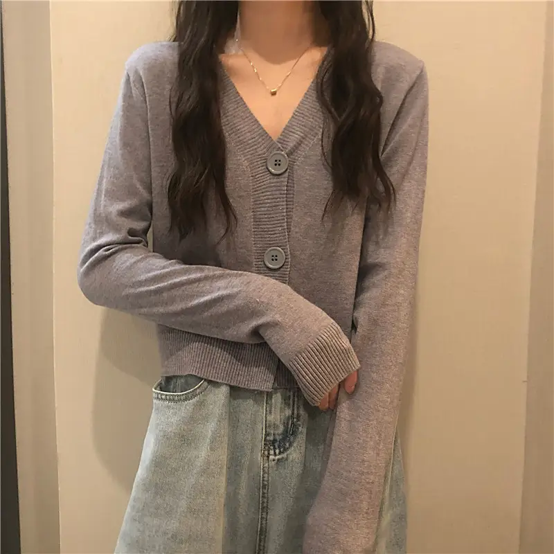 Long-sleeved V-neck sweater for women spring autumn - Image 5