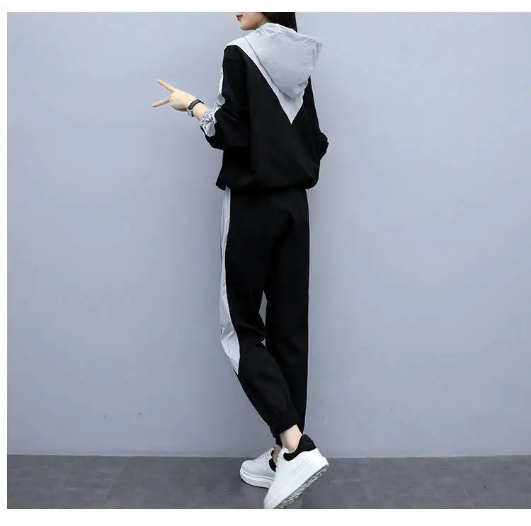 Women Hooded Track Suit Black Grey Plus Size 2024 — feature 14