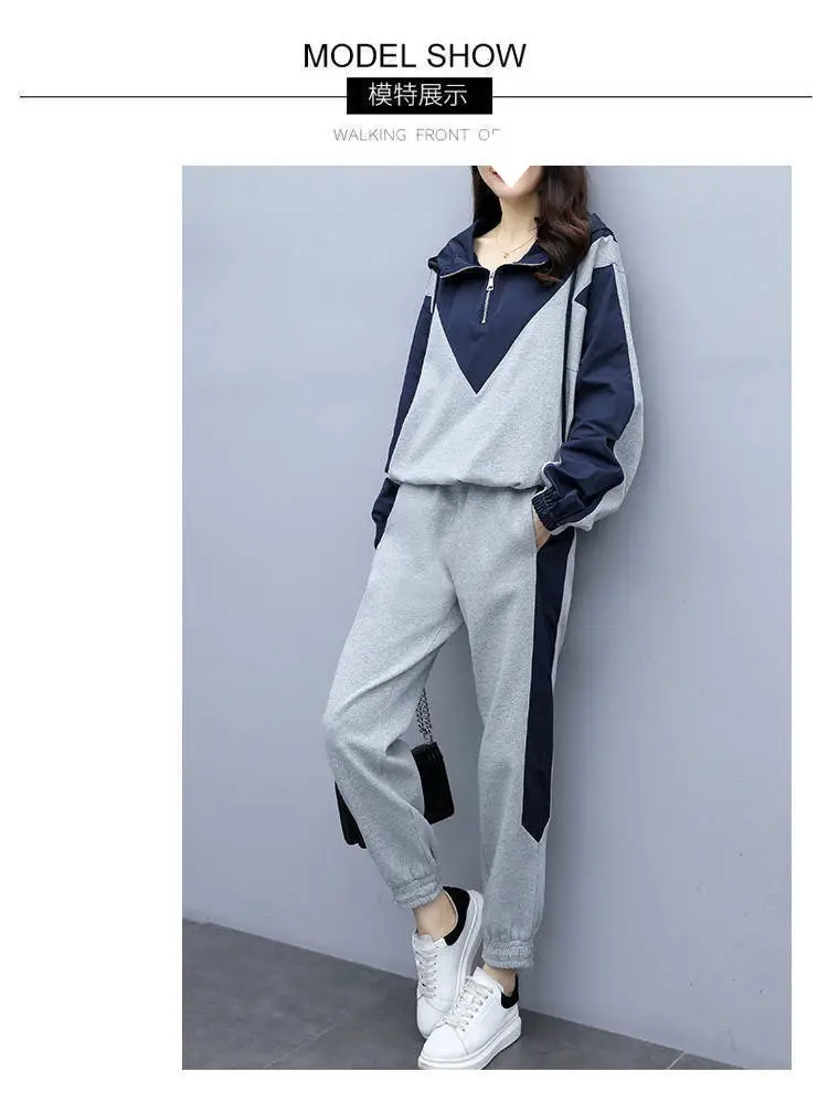 Women Hooded Track Suit Black Grey Plus Size 2024 — feature 7