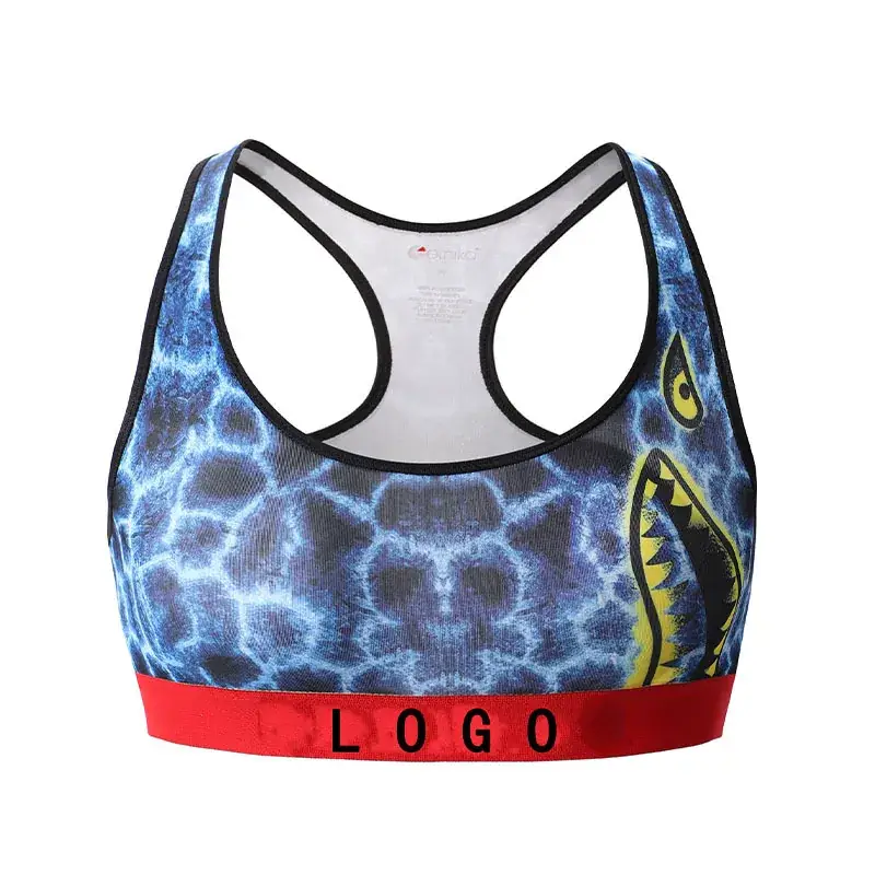 Women's Printed Yoga Bra Suit with Elastic Waistband