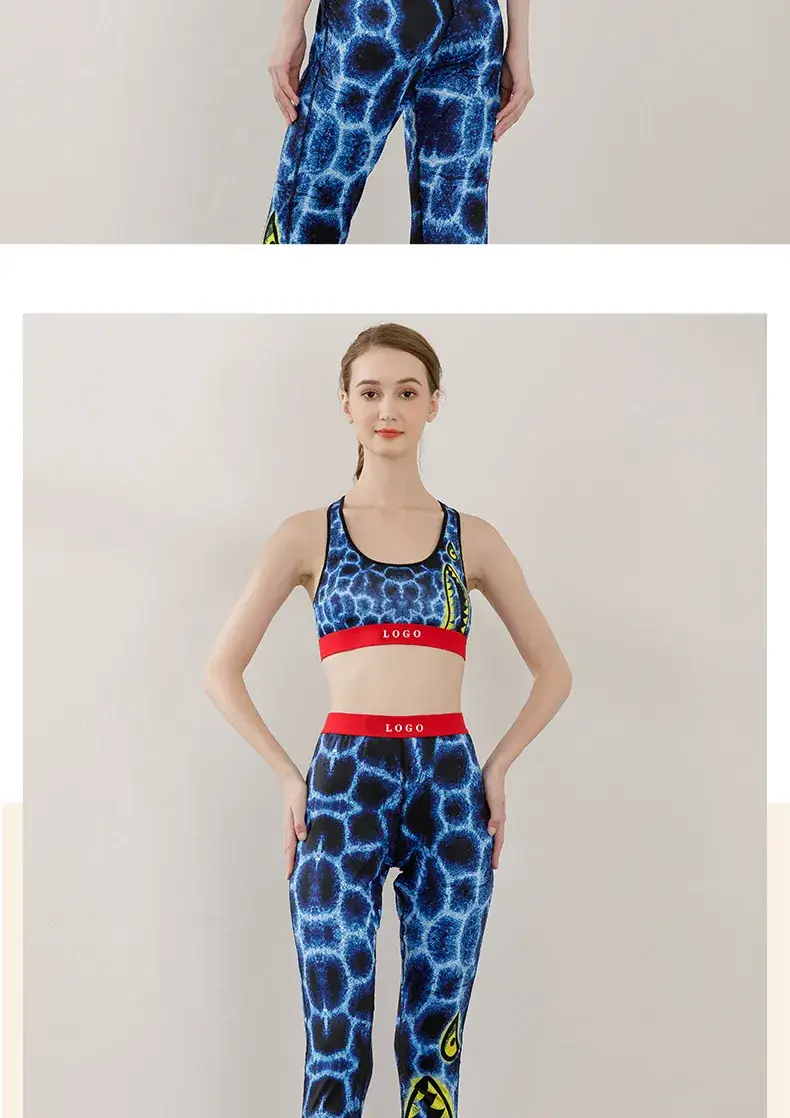 Women's Printed Yoga Bra Suit with Elastic Waistband — feature 12