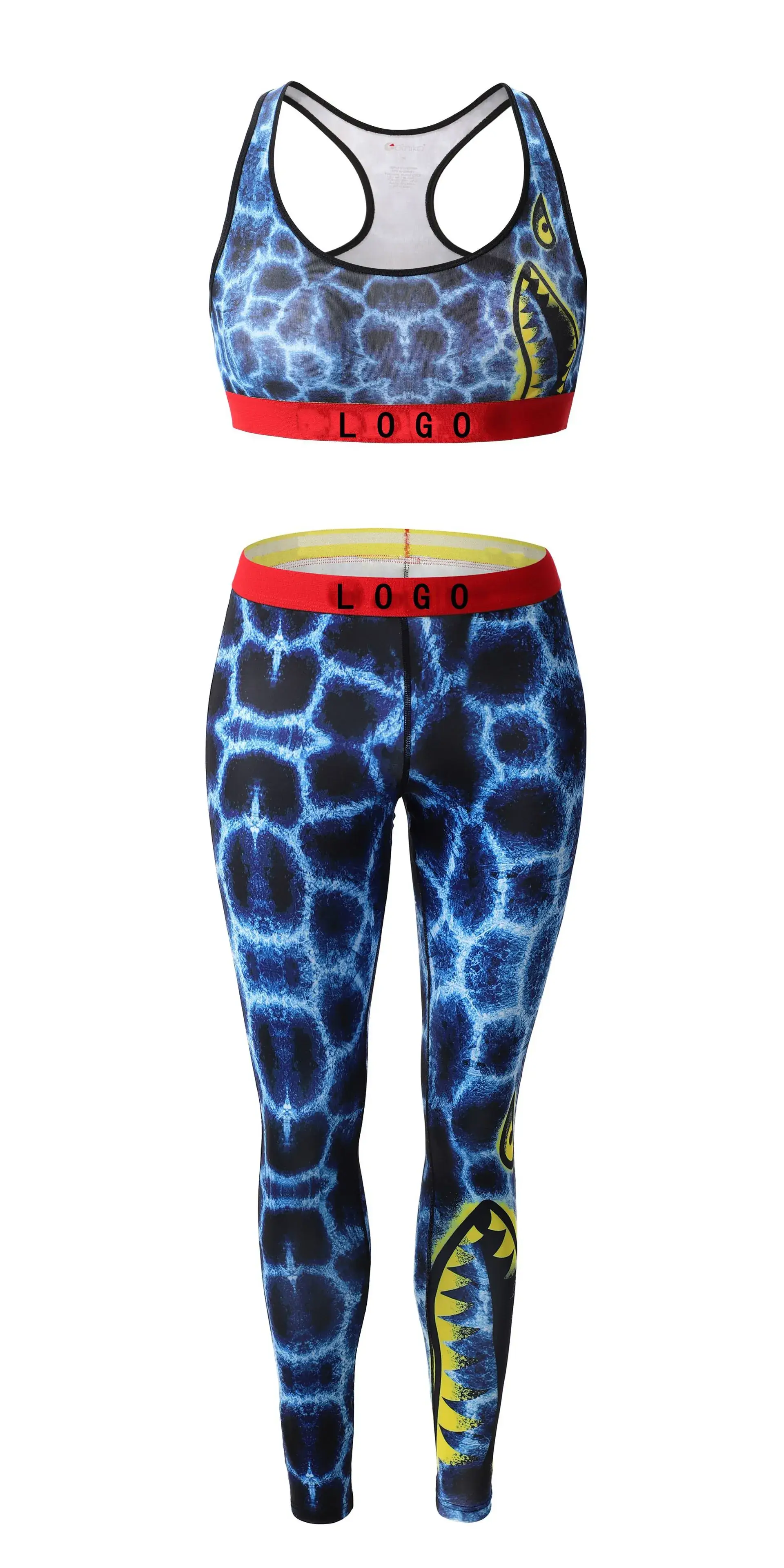 Women's Printed Yoga Bra Suit with Elastic Waistband — feature 15