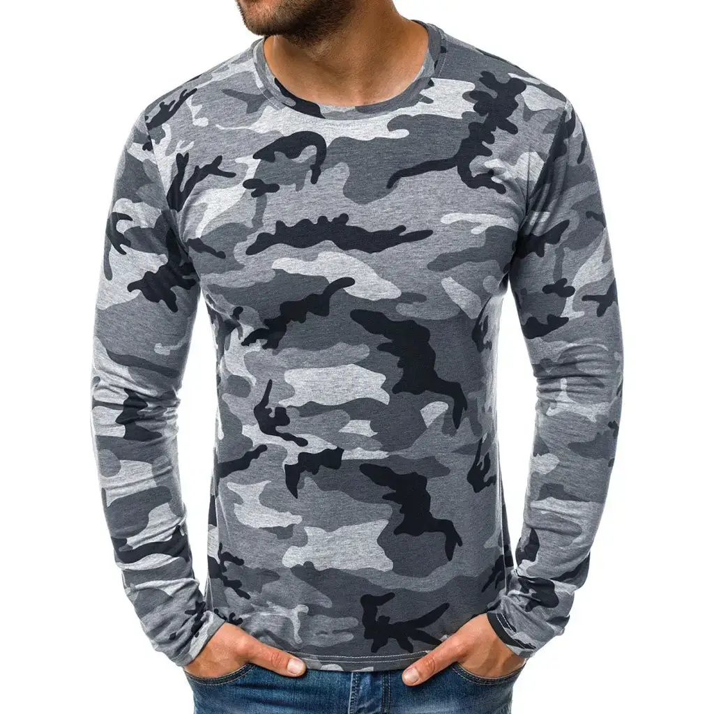 Long Sleeve Slim Camouflage T-Shirt for Men