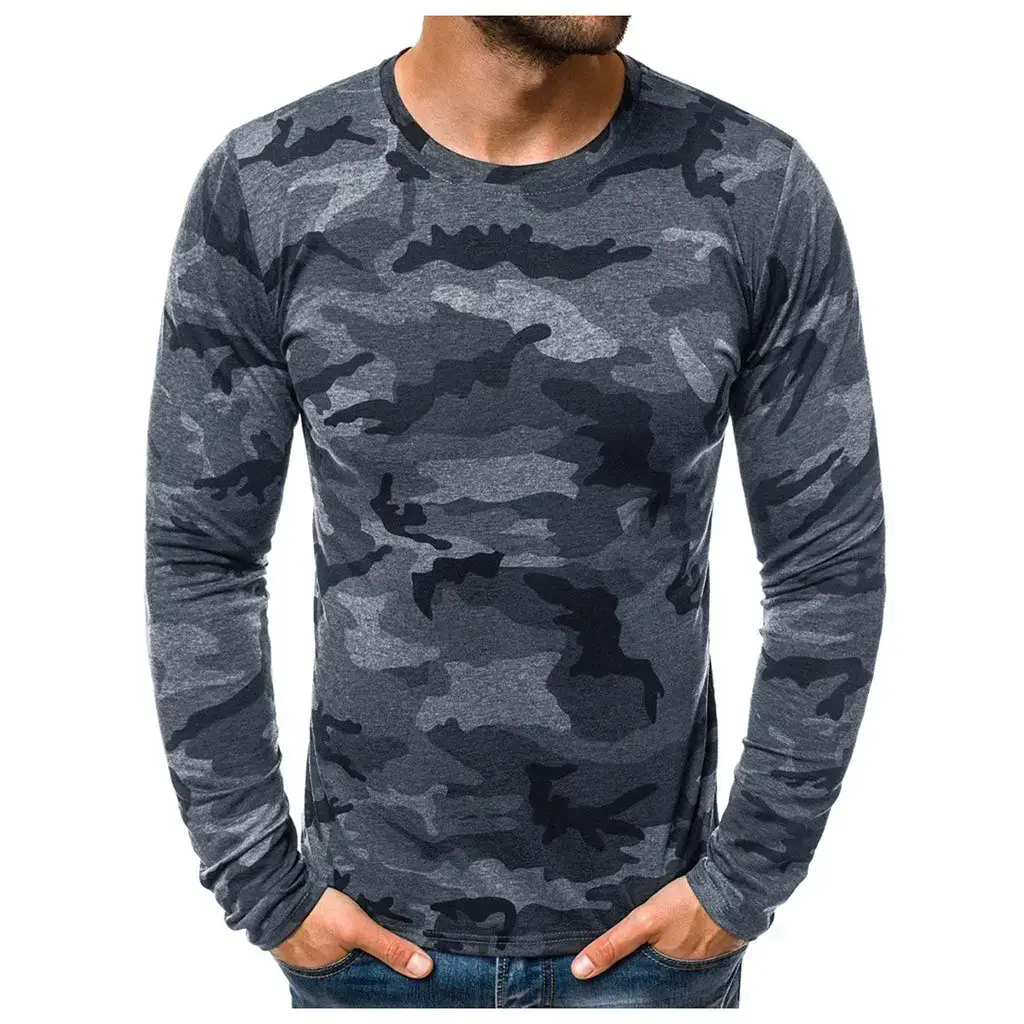 Long Sleeve Slim Camouflage T-Shirt for Men