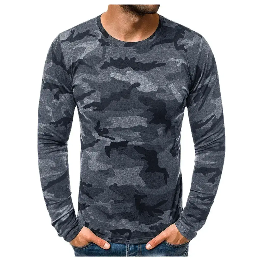 Long Sleeve Slim Camouflage T-Shirt for Men