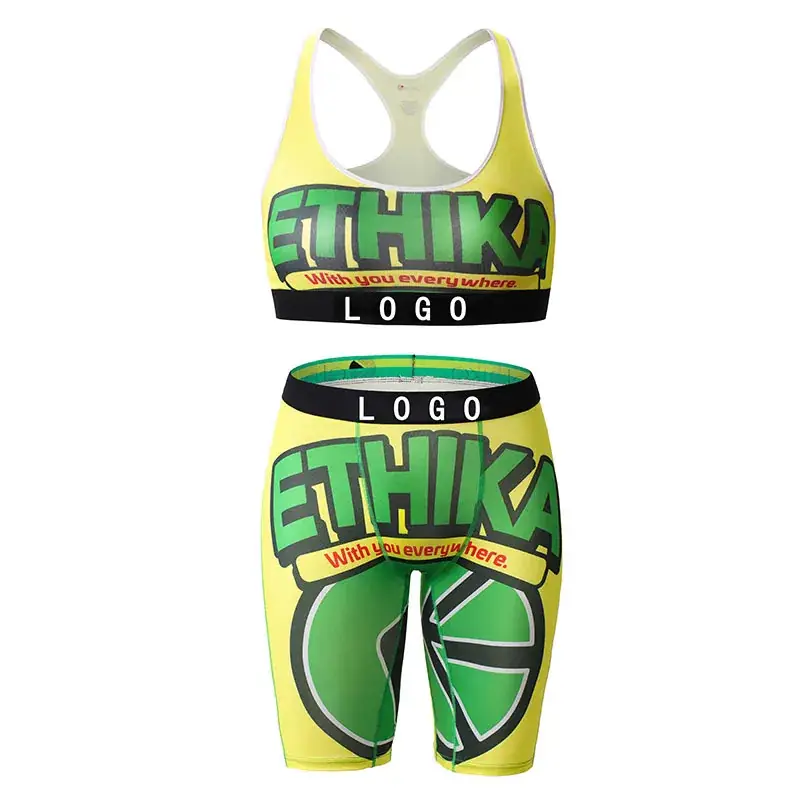 Girls Printed Sports Bra Underwear Set Tight Shockproof - Image 9
