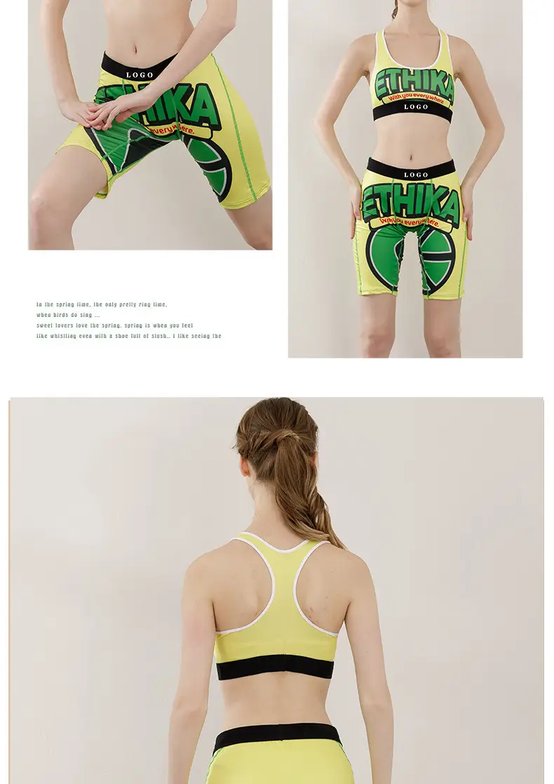 Girls Printed Sports Bra Underwear Set Tight Shockproof — feature 10