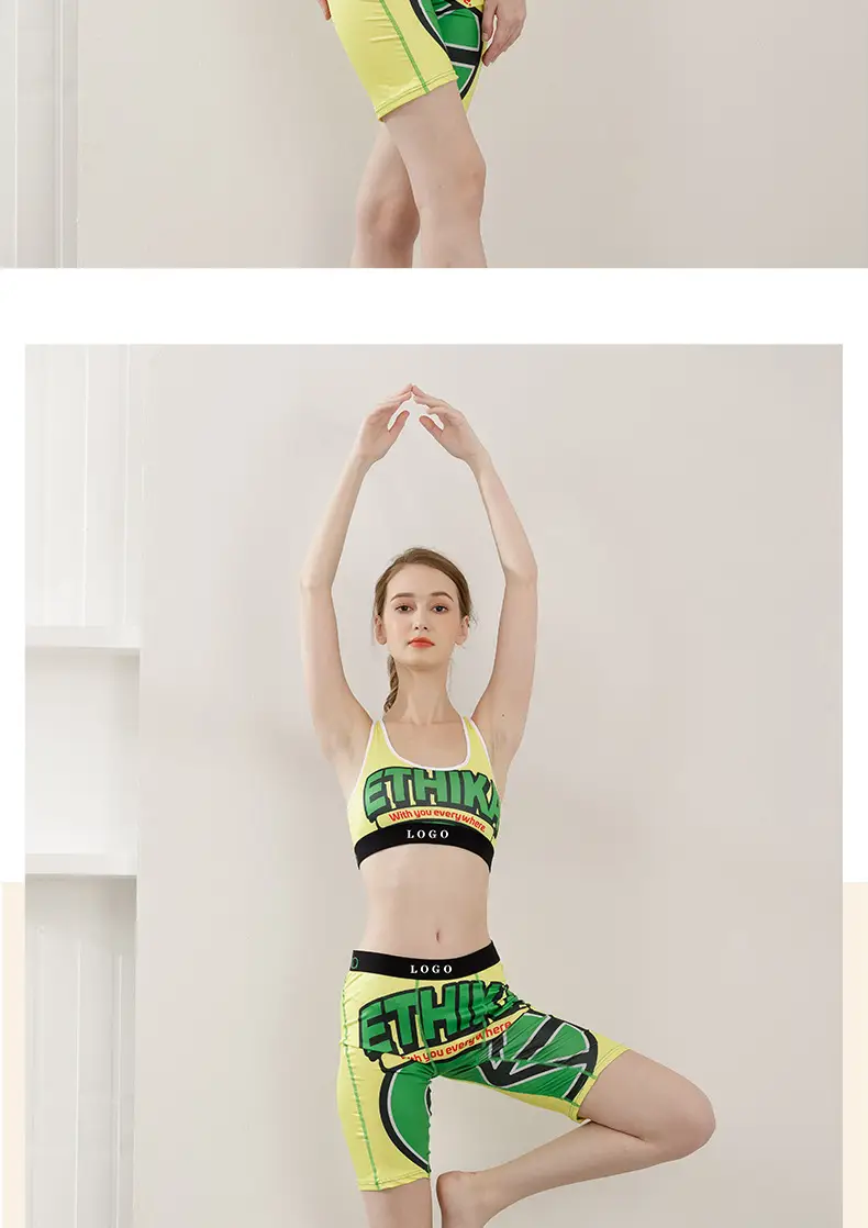 Girls Printed Sports Bra Underwear Set Tight Shockproof — feature 12