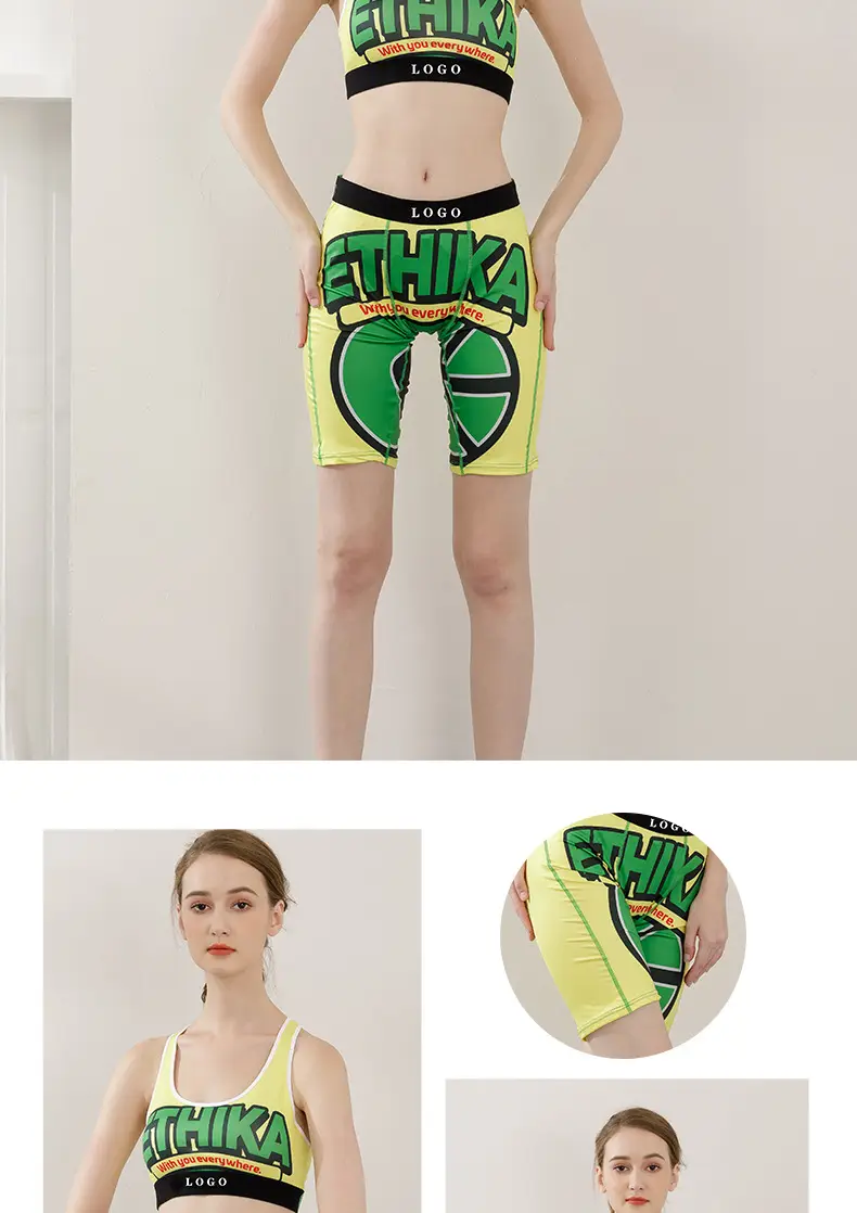 Girls Printed Sports Bra Underwear Set Tight Shockproof — feature 9