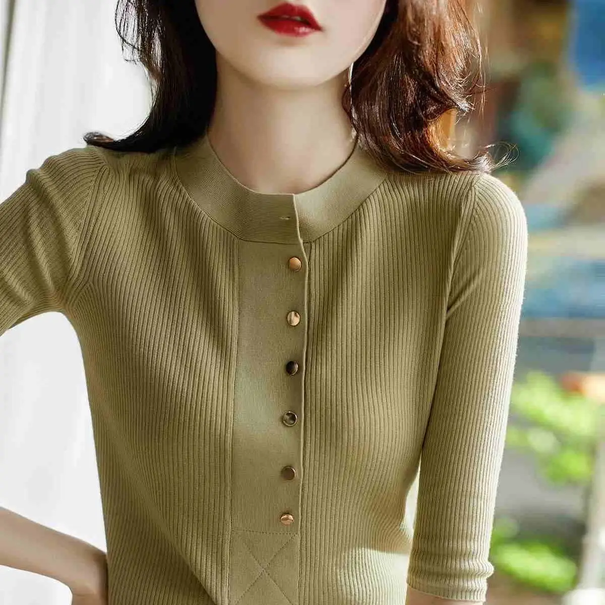 Women's New Spring Sweater with Button Front - Image 3